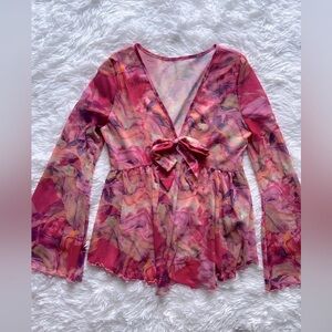 Multicolor Abstract Blouse